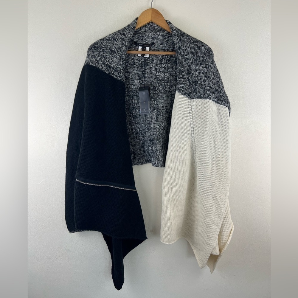 BcbgMaxAzria Wool Cashmere Modern Oversized Knit Chunky Sweater Cardigan Women S - Picture 3 of 16